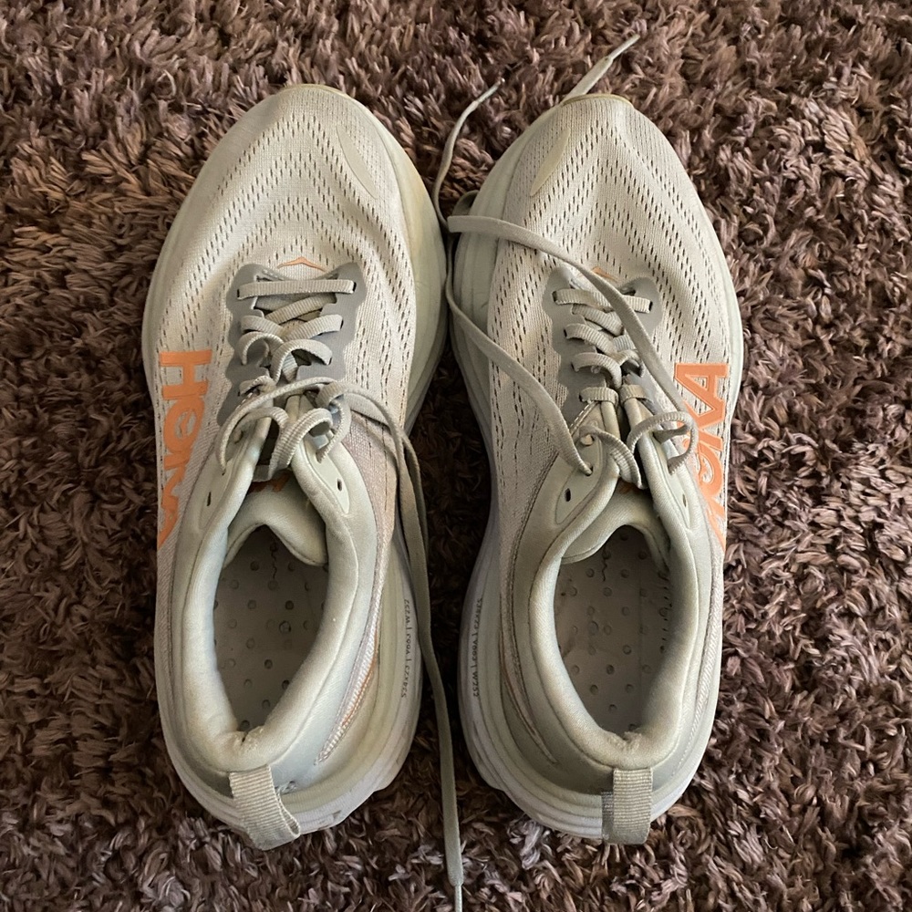 COPY - Grey Hoka Bondi 8 shoes wide width size 9D